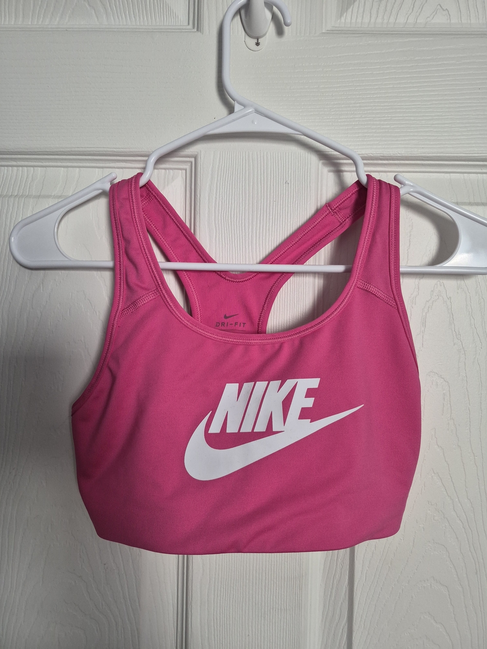 Nike Dri-Fit Pink Sports Bra with White Logo